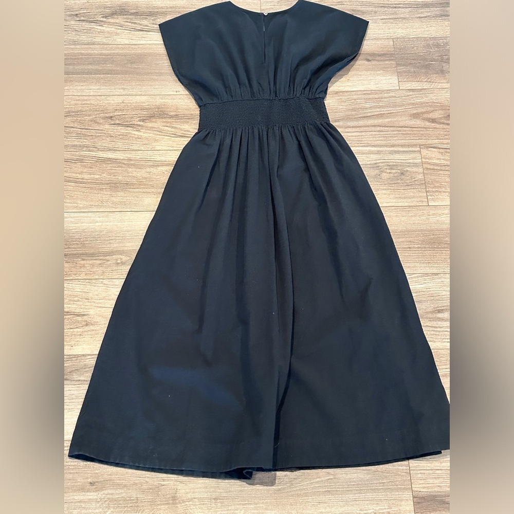 Madewell Black Smocked-Waist Maxi Dress with Cap Sleeves - Picture 5 of 13